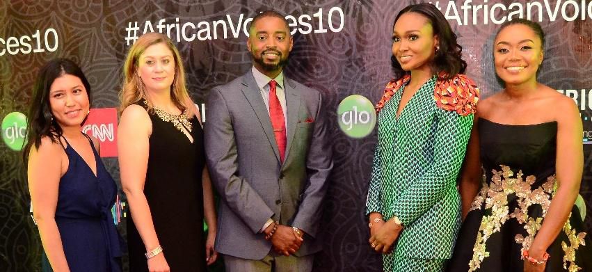 (Left to Right) )  CNN International Commercial, Account Director, Zara Driss, Supervising Producer, Jenni Watts, African Voices Producer, Earl Nurse, Executive Vice Chairman, Globacom, Mrs Bella Disu and Presenter, Arit Okpo at the “African Voices” 10...