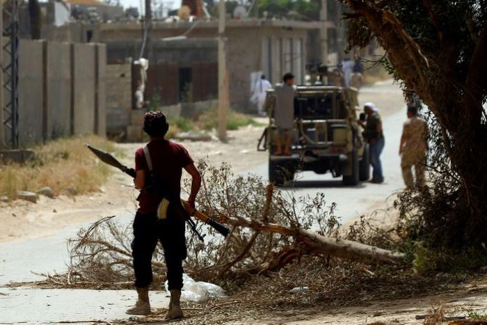 Fighters loyal to the internationally recognised Government of National Accord (pictured April 25, 2019) have been engaged in battle with fighters under commander Khalifa Haftar