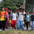 In this file photo taken on April 10, 2019, Honduran migrants hoping to reach the United States leave San Pedro Sula, 300 kms north of Tegucigalpa, to travel to the Guatemalan border