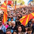 Supporters of North Macedonia's ruling Social Democratic Union of Macedonia party rallied in Skopje on Sunday