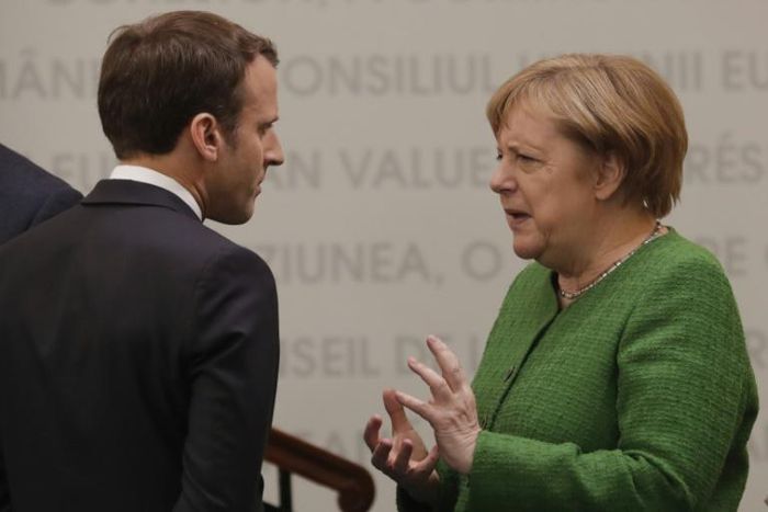 "We always find a middle way," said German Chancellor Angela Merkel (R) on her political relationship with French President Emmanuel Macron