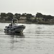 A Chadian police vessel patrols on Lake Chad near the border with Cameroon and Nigeria