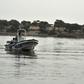 A Chadian police vessel patrols on Lake Chad near the border with Cameroon and Nigeria