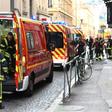Emergency workers rushed to the scene to treat people wounded by the package bomb