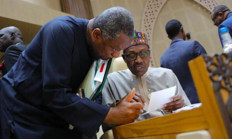 President Buhari and foreign minister Geoffrey Onyeama [Greenbreporters]