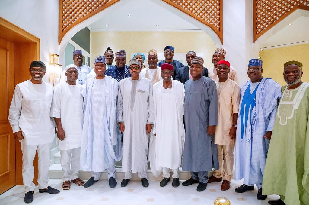 President Buhari hosts the Leadership of the National Assembly to the breaking of the Ramadan fast, at the State House [Twitter @NGRPresident]
