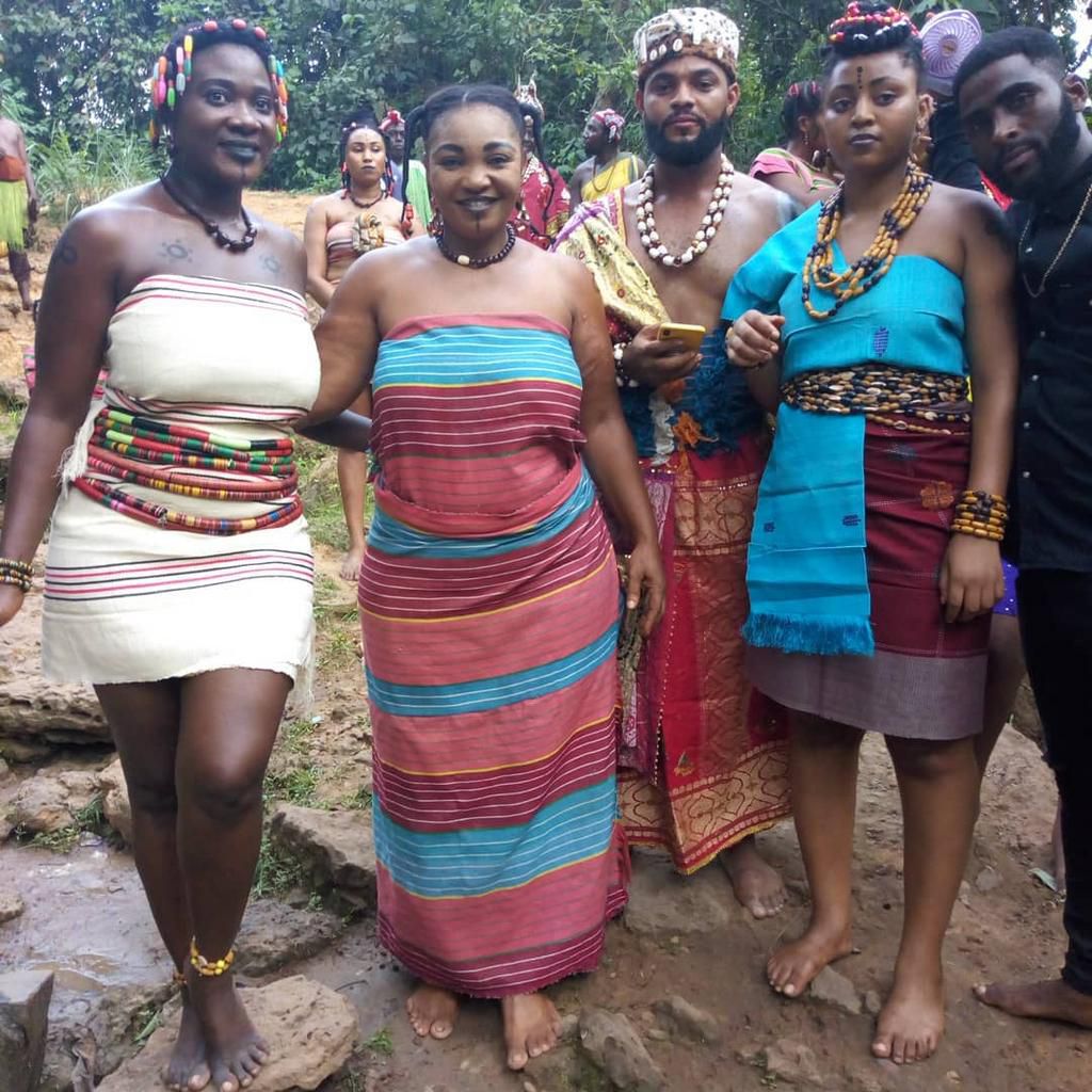 Regina Daniels and Mercy Johnson on the set of 'Royal Dancers' [Instagram/Regina Daniels]