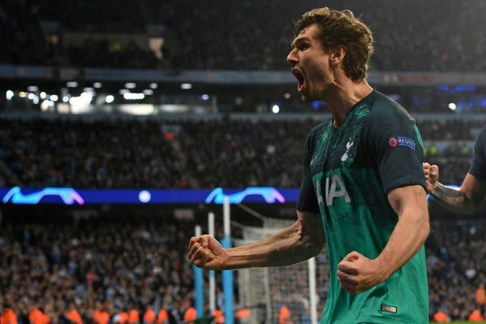 Super sub: Fernando Llorente scored the decisive goal as Tottenham reached the Champions League semi-finals despite losing 4-3 to Manchester City on Wednesday