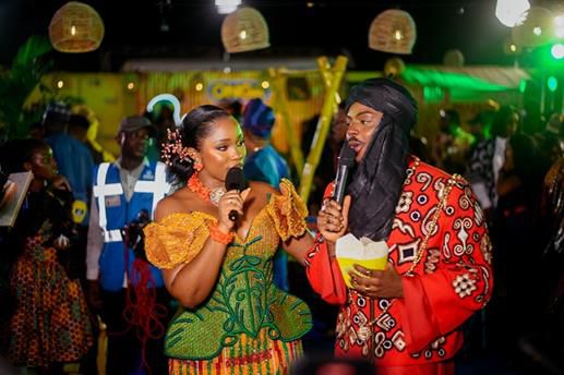 Bambam and Enioluwa hosting the event at the Onga Village.