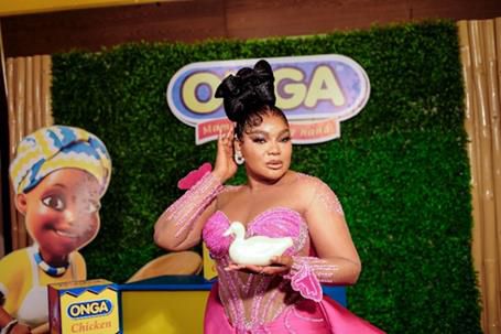 Racheal Okonkwo at the Onga stand during the AMVCA Gala.