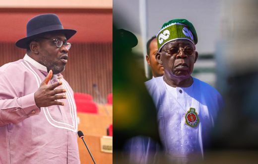 L-R: Senator Seriake Dickson and President  Bola Tinubu. [Facebook]