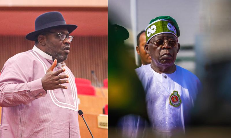 L-R: Senator Seriake Dickson and President  Bola Tinubu. [Facebook]
