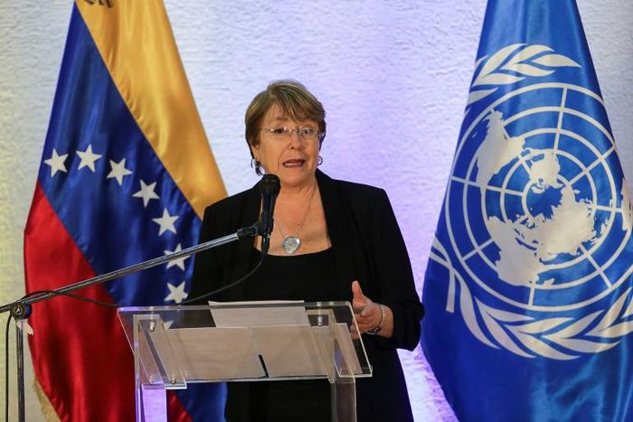 The UN rights chief, pictured June 22, 2019, has condemned the "reprehensible" murder of a tribal chief in the Amazon, linking the killing to the pro-mining policies of Brazilian President Jair Bolsonaro