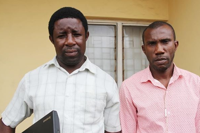 Two of the suspects arrested by the EFCC in Lagos [EFCC]