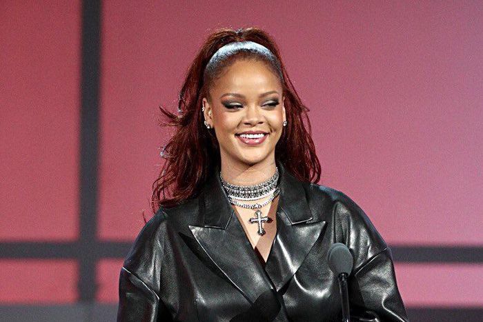 Rihanna makes surprise appearance at the BET Awards.