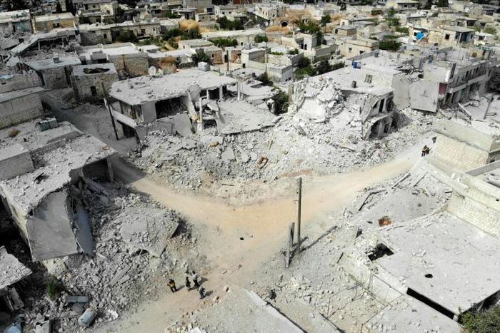 Parts of Syria's northwest, including the town of Ihsim seen here on June 14, 2019, have been devastated by fighting