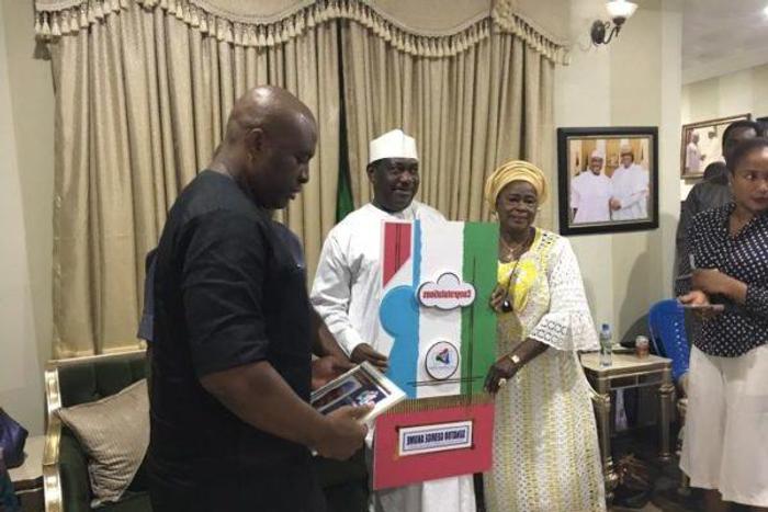 Sen. George Akume receiving the certificate from the state coordinator Mr Bem Garba.  [NAN]