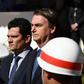 Brazilian President Jair Bolsonaro (R) and his Justice Minister Sergio Moro, who is under fire over accusations he acted improperly as a judge in a sprawling corruption case