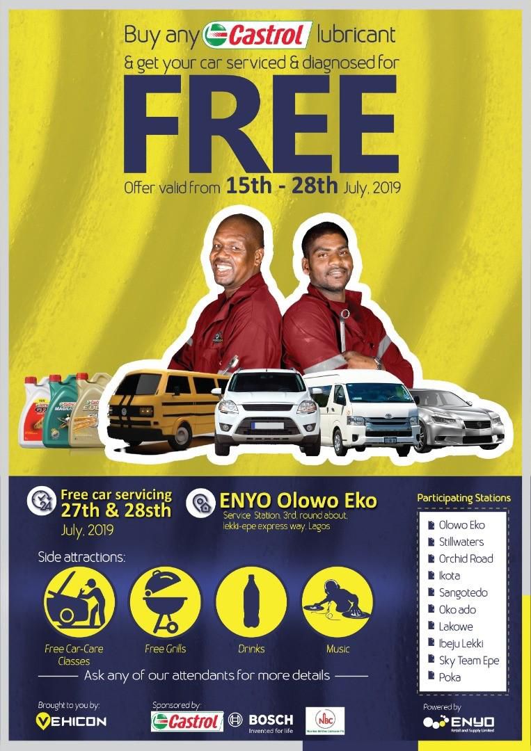 Vehicon & Grills- Enyo rewards customers with free car servicing