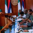 President Muhammadu Buhari at the FEC meeting [Twitter/@BashirAhmaad]