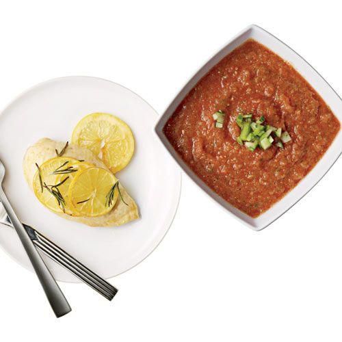 Lemon Chicken with Gazpacho