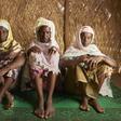 Vellara Barry, 45, Dienaba Barry 43, and Fatoumata Ousmane Barry 45, pictured in May after taking refuge in a displaced persons camp in Bamako amid a spate of violent attacks which have killed dozens
