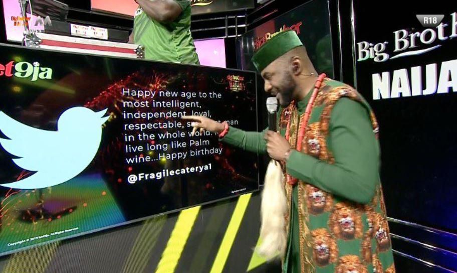 Even the fans who were reacting to the live eviction via Twitter on the live show could but celebrate Ebuka on his special day [Twitter/BBNaija]