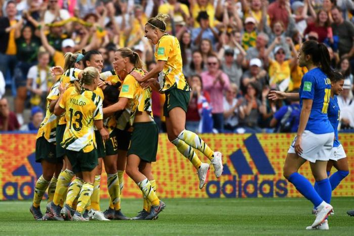 Australia produced a stunning comeback from two goals down to beat Brazil 3-2 and relaunch their World Cup campaign