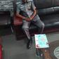 Nura Dahiru, an assistant superintendent of customs sitting in CG's office (Twitter @@CustomsNG)