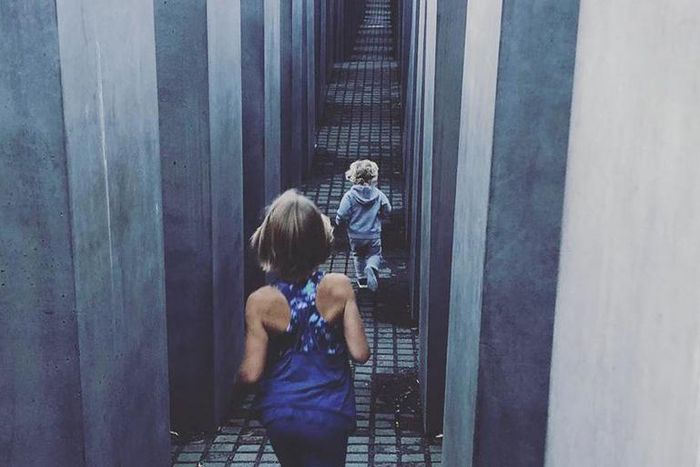 Pink Let Her Kids Run Around Holocaust Memorial