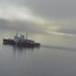 A Canadian research ice-breaker navigating in an ice-free passage through the Arctic Ocean in 2015