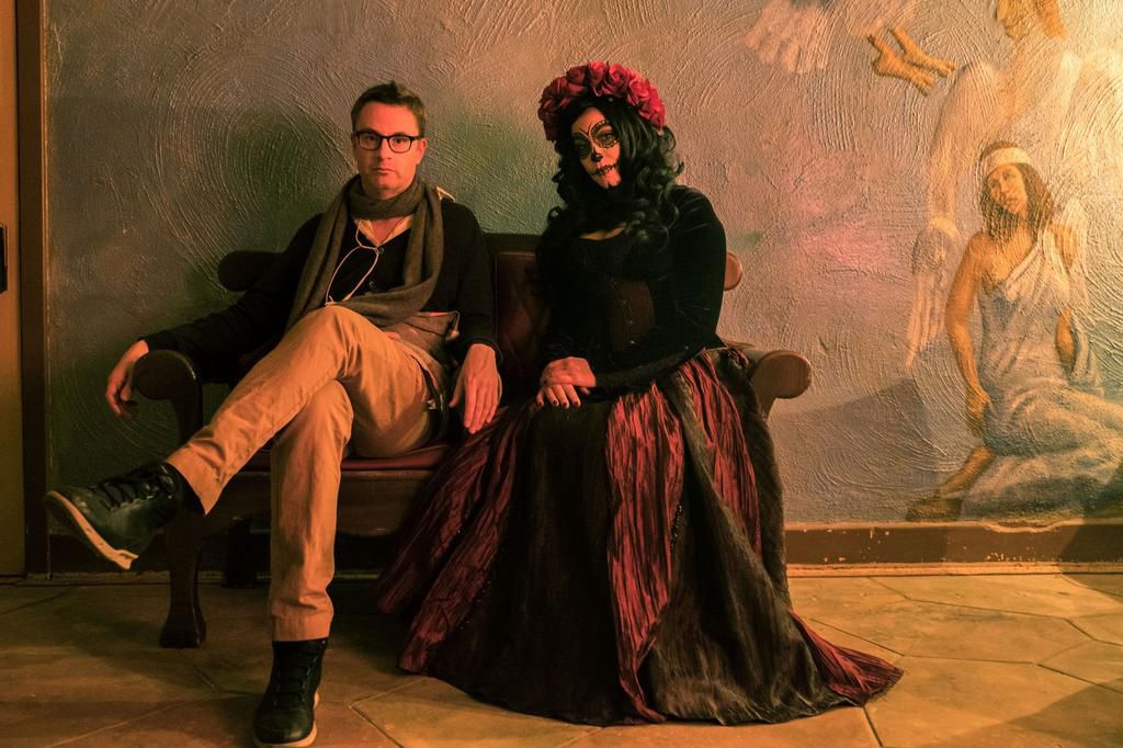 Refn during a moment on set. Refn co-created Too Old To Die Young with comic book writer Ed Brubaker.