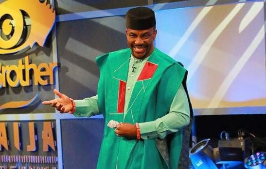 Ebuka in a green Ugo Monye agbada