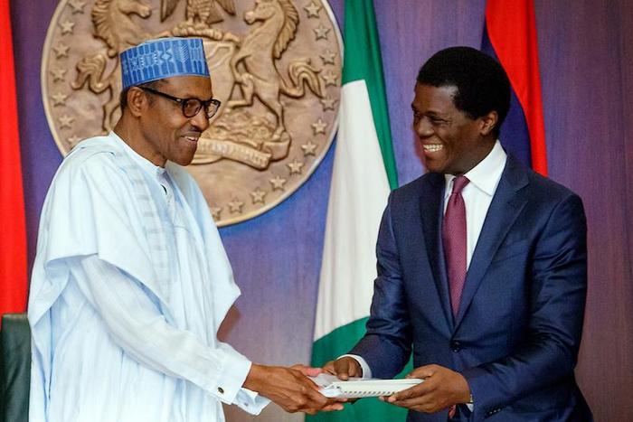 President Muhammadu Buhari and Mr Olufemi Lijadu [This Day]