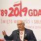 Former Polish President and Nobel Peace Laureate Lech Walesa speaks during a celebration of the 30th anniversary marking the election of the first non-communist government in Poland