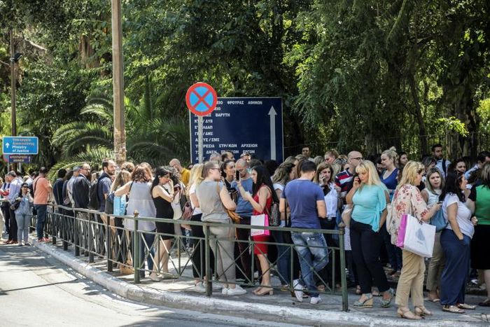 People rushed outside and gathered in the streets of Athens after the quake
