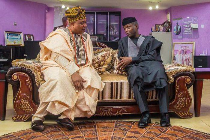 Osinbajo with Akarigbo of Remoland, Oba Babatunde Ajayi (PM News)