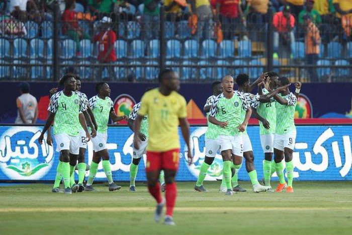 Super Eagles of Nigeria are through to the quarterfinals of AFCON 2019 after a 3-2 win over Cameroon (Twitter/CAF)