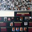 Pictures and names of journalists who were killed in 2018 while doing their job, are on display during the annual Journalist Memorial rededication ceremony at the Newseum on June 3, 2019