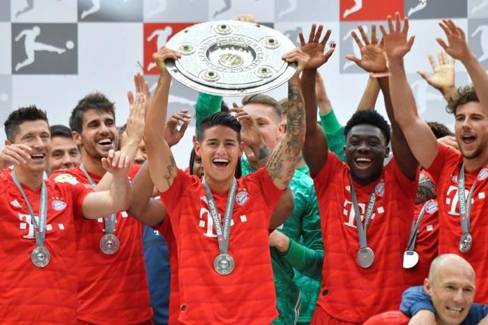 Colombian midfielder James Rodriguez lifted the Bundesliga trophy with Bayern Munich last month