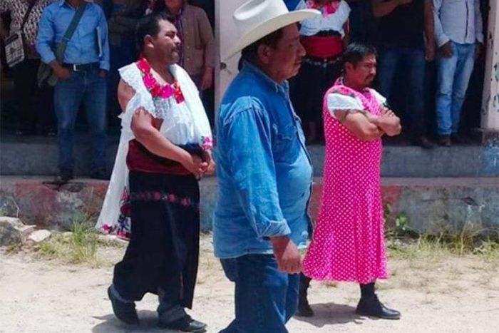 Angry residents forcibly dress their mayor in skirt and blouse, parade him in public for unfulfilled  promises (video)