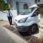 Moroccan security personnel stand guard as a car transporting the suspected killers leaves the court in Sale on May 16