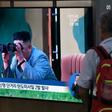 A television at a railway station in Seoul on July 31 shows footage of North Korean leader Kim Jong Un watching a previous missile launch