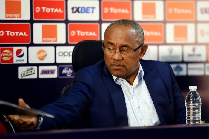 Confederation of African Football (CAF) president Ahmad Ahmad attends a press conference in Cairo a day before before the Africa Cup of Nations kicked off last month