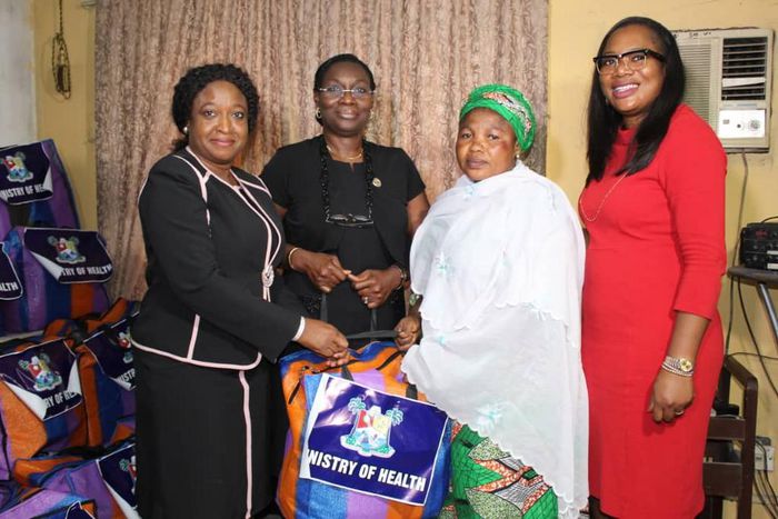 Permanent Secretary, Ministry of Health, Lagos State, Dr. Titilayo Goncalves (Second left); Director, Medical Administration, Training and Programs, Dr. Funmilayo Shokunbi (Left) and Director, Special Projects, Ministry of Health, Lagos, Dr Dolapo Fasa...