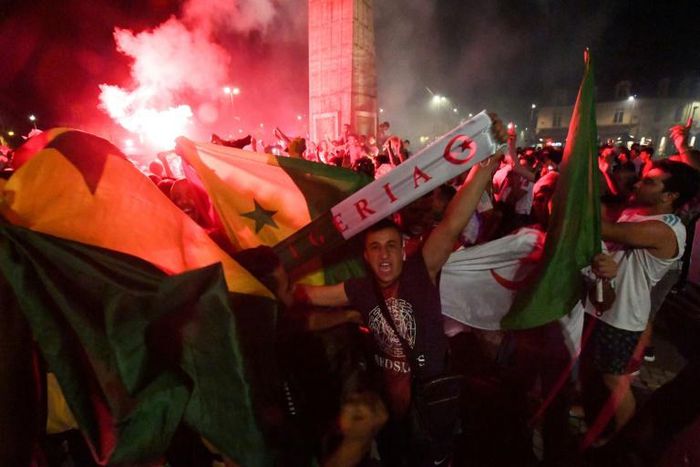 Riotous celebrations erupted around France after the Algerian football team qualified for the final of the Africa Cup of Nations