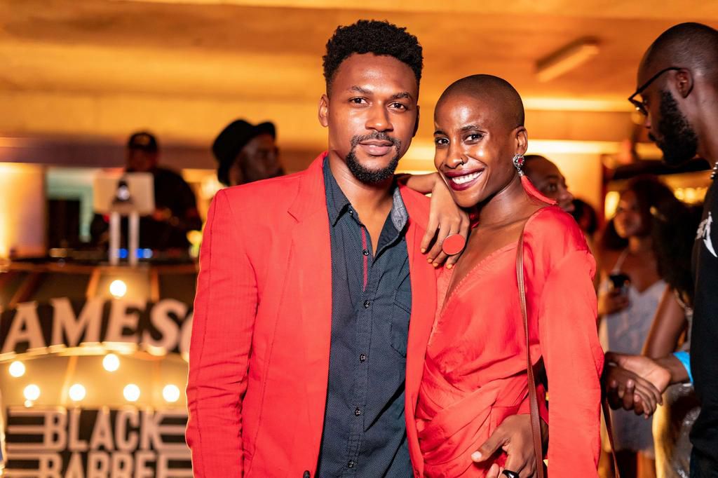 funbi and Nkem Juma at the Jameson Hats and Tatts Party