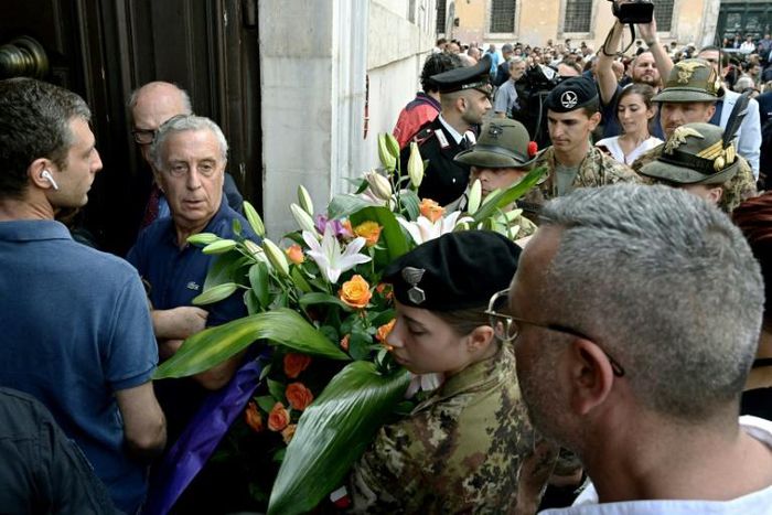 People and carabiniere paramilitary police paid their last respects to police officer Mario Cerciello Rega who was allegedly killed by a US tourist