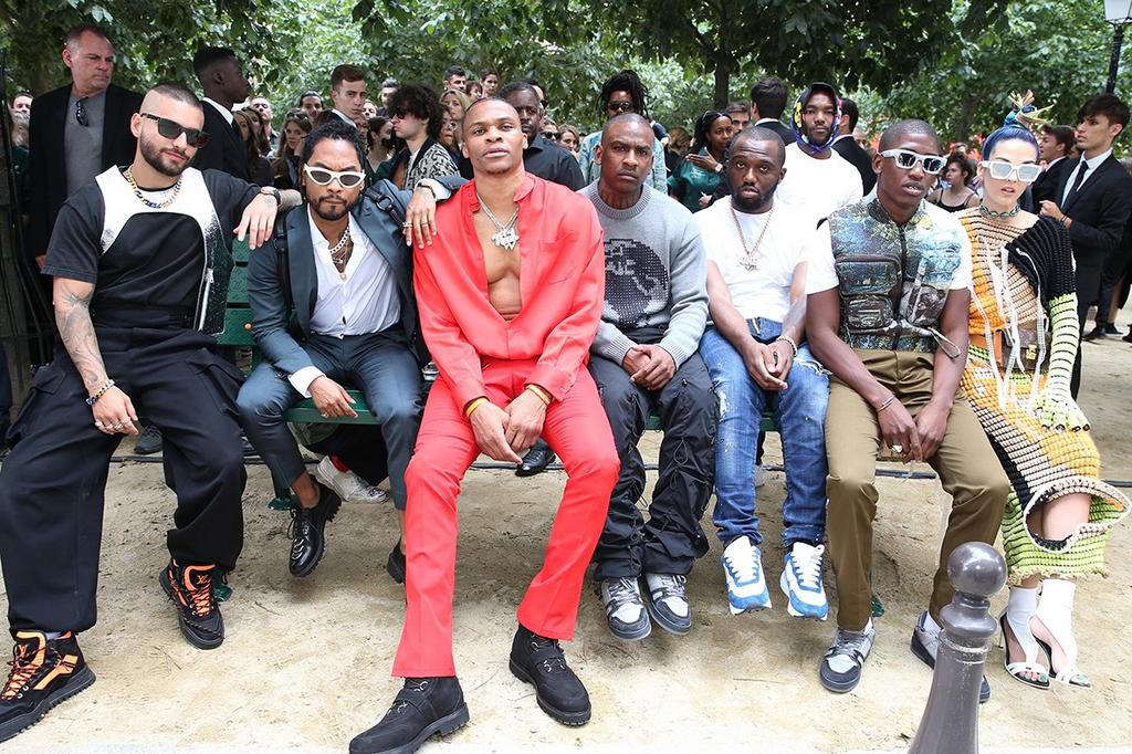 A cross section of celebrities at the Paris Fashion Week. (Highsnobriety)