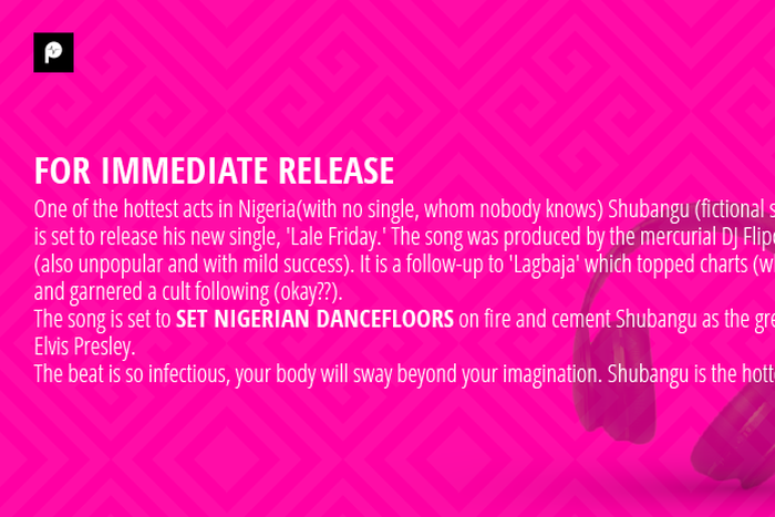 A mock Nigerian press release. (Pulse Nigeria)